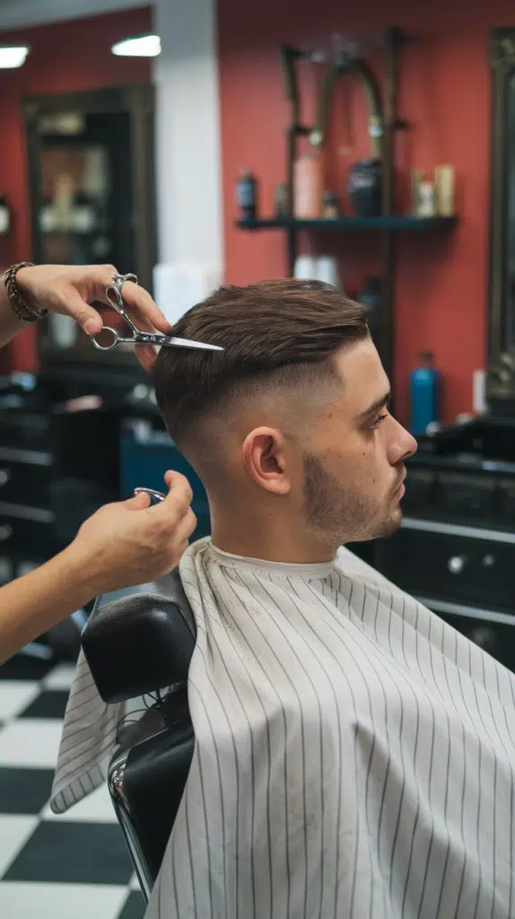 A photo of a French Crop Mid Fade hairstyle