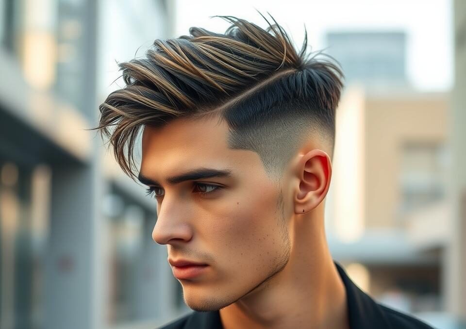 mullet fade cut boy looking very beautiful