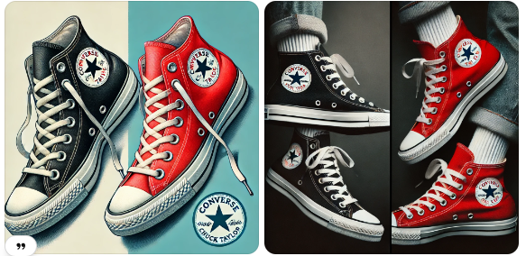 two images of Converse Chuck Taylor shoes