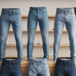 A modern digital shopping experience featuring a variety of men's high-quality jeans