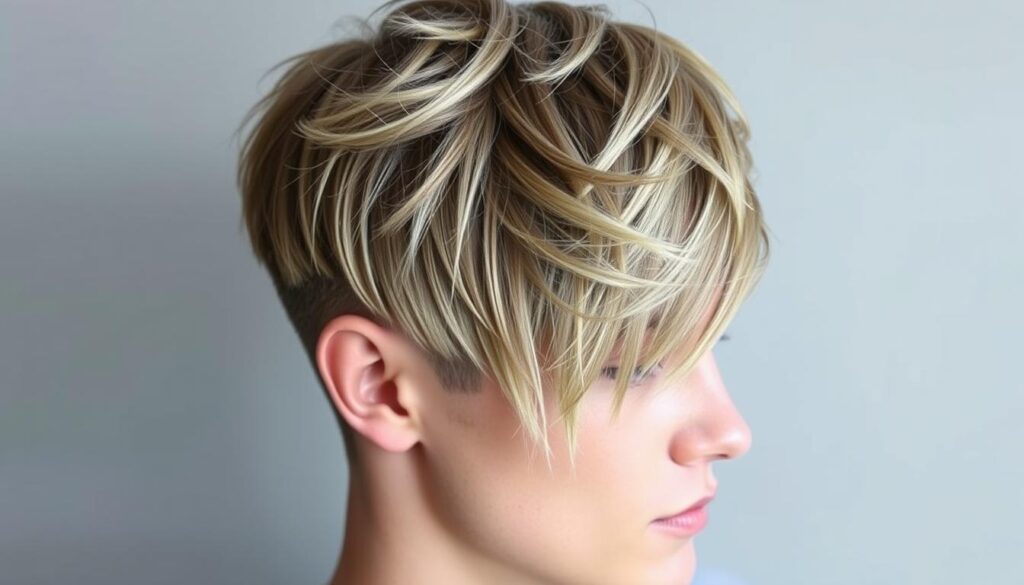 Stylish pixie cut for men with thin hair